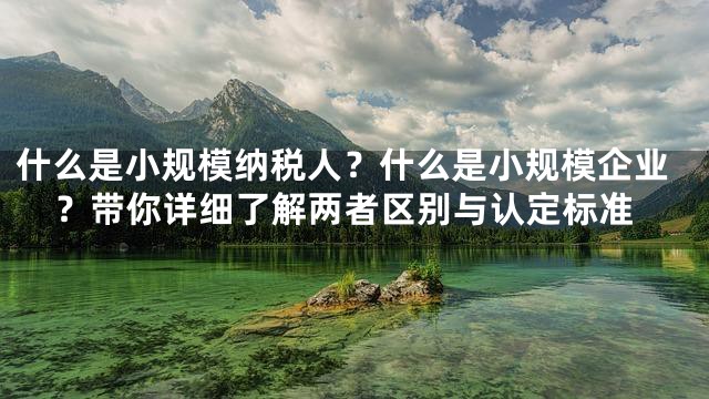 什么是小规模纳税人？什么是小规模企业？带你详细了解两者区别与认定标准