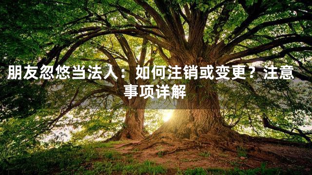 朋友忽悠当法人：如何注销或变更？注意事项详解
