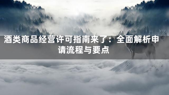 酒类商品经营许可指南来了：全面解析申请流程与要点