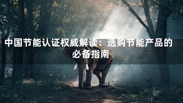 中国节能认证权威解读：选购节能产品的必备指南