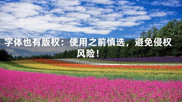 字体也有版权：使用之前慎选，避免侵权风险！
