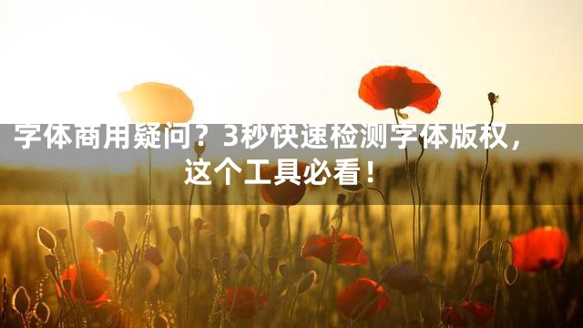 字体商用疑问？3秒快速检测字体版权，这个工具必看！