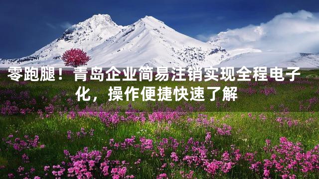 零跑腿！青岛企业简易注销实现全程电子化，操作便捷快速了解