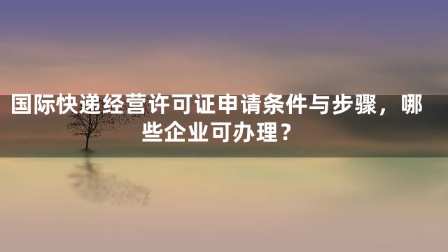 国际快递经营许可证申请条件与步骤，哪些企业可办理？