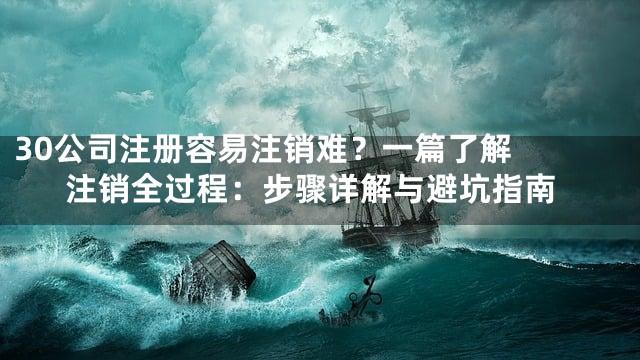 30

公司注册容易注销难？一篇了解注销全过程：步骤详解与避坑指南