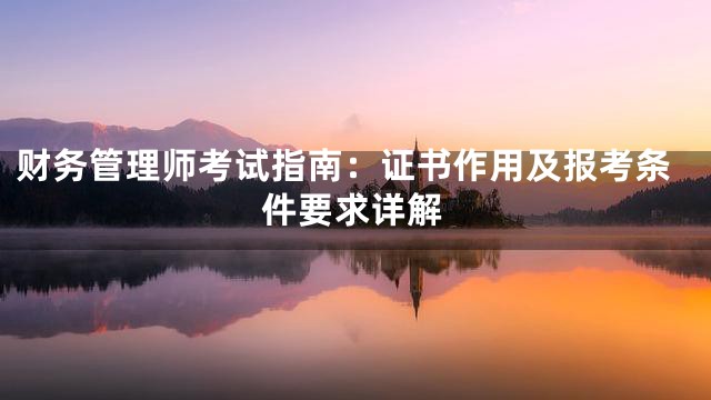 财务管理师考试指南：证书作用及报考条件要求详解