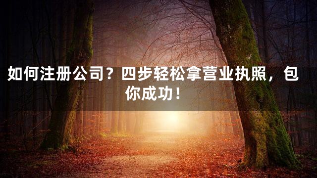 如何注册公司？四步轻松拿营业执照，包你成功！