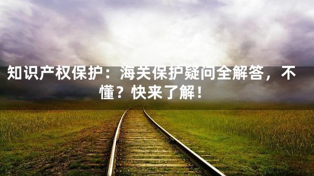 知识产权保护：海关保护疑问全解答，不懂？快来了解！