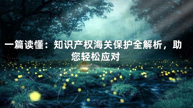 一篇读懂：知识产权海关保护全解析，助您轻松应对