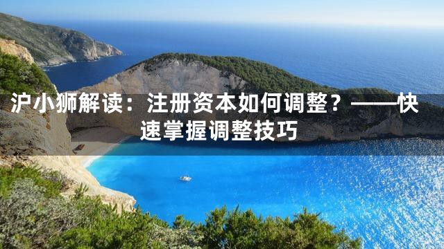 沪小狮解读：注册资本如何调整？——快速掌握调整技巧