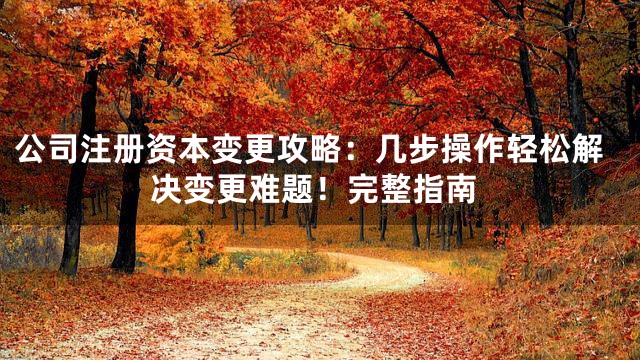 公司注册资本变更攻略：几步操作轻松解决变更难题！完整指南