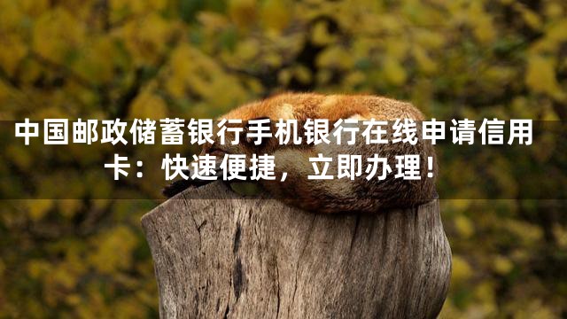 中国邮政储蓄银行手机银行在线申请信用卡：快速便捷，立即办理！