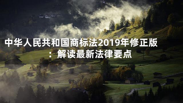 中华人民共和国商标法2019年修正版：解读最新法律要点