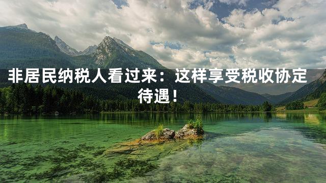 非居民纳税人看过来：这样享受税收协定待遇！