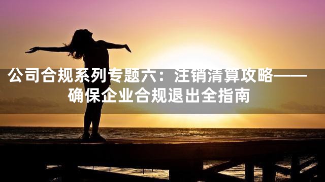 公司合规系列专题六：注销清算攻略——确保企业合规退出全指南