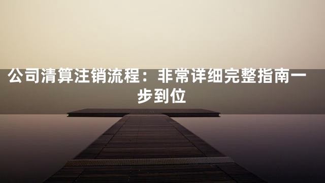 公司清算注销流程：非常详细完整指南一步到位