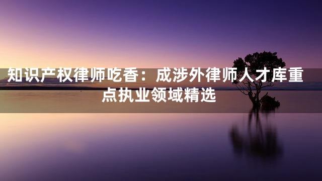 知识产权律师吃香：成涉外律师人才库重点执业领域精选