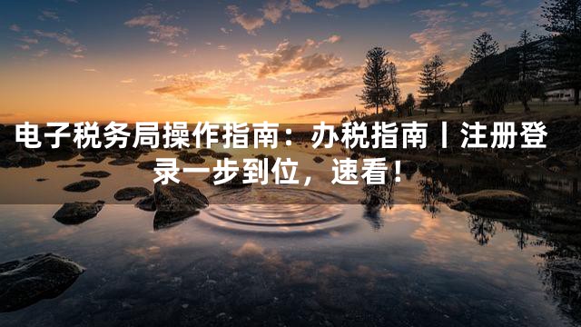电子税务局操作指南：办税指南丨注册登录一步到位，速看！
