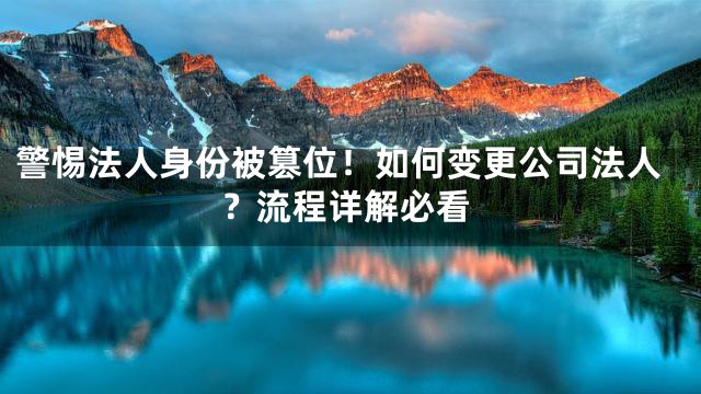 警惕法人身份被篡位！如何变更公司法人？流程详解必看