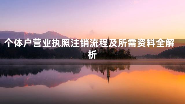 个体户营业执照注销流程及所需资料全解析