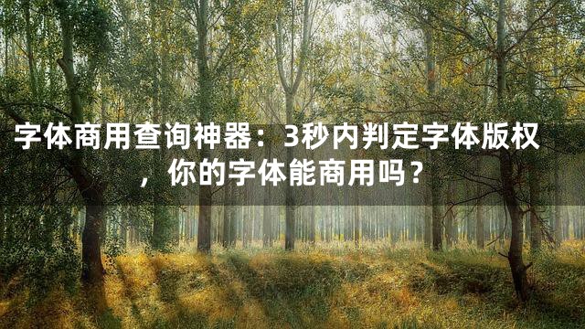 字体商用查询神器：3秒内判定字体版权，你的字体能商用吗？
