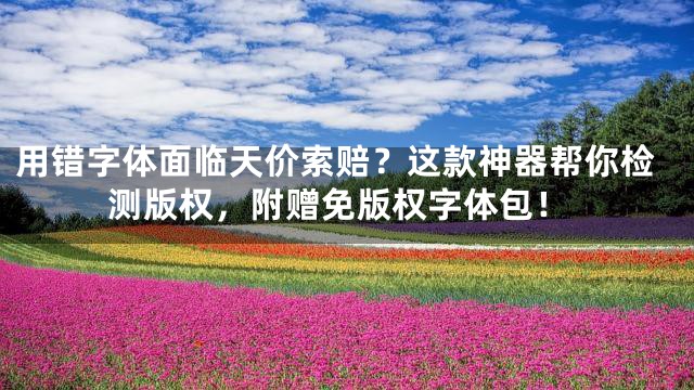 用错字体面临天价索赔？这款神器帮你检测版权，附赠免版权字体包！