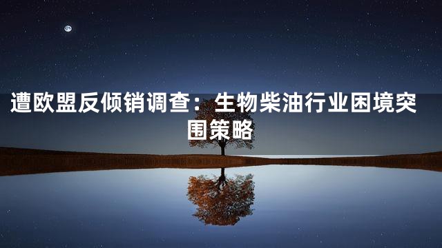 遭欧盟反倾销调查：生物柴油行业困境突围策略