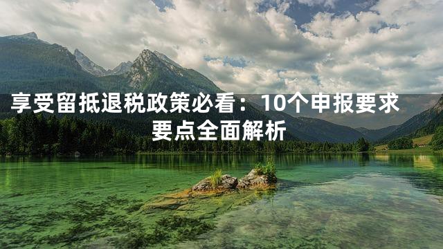 享受留抵退税政策必看：10个申报要求要点全面解析