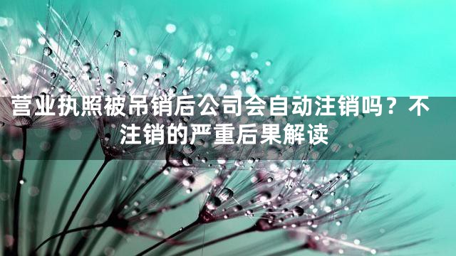 营业执照被吊销后公司会自动注销吗？不注销的严重后果解读