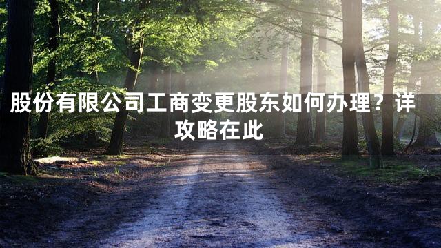 股份有限公司工商变更股东如何办理？详攻略在此