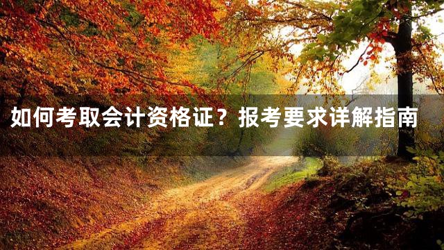 如何考取会计资格证？报考要求详解指南