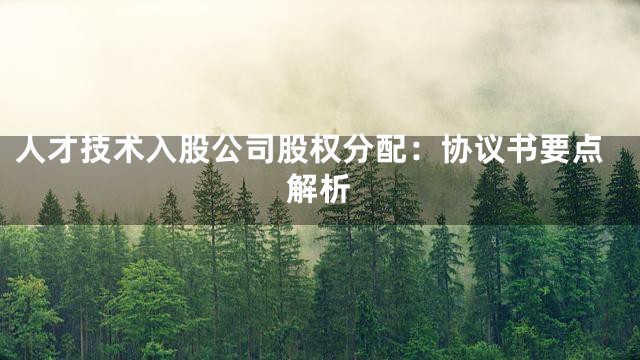 人才技术入股公司股权分配：协议书要点解析