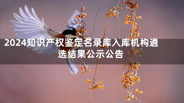 2024知识产权鉴定名录库入库机构遴选结果公示公告
