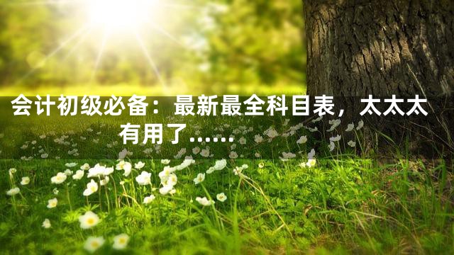会计初级必备：最新最全科目表，太太太有用了......