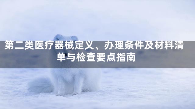 第二类医疗器械定义、办理条件及材料清单与检查要点指南