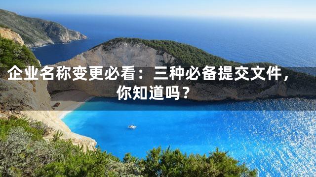企业名称变更必看：三种必备提交文件，你知道吗？