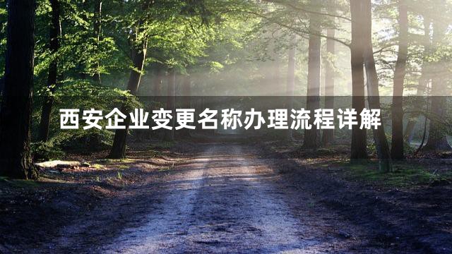 西安企业变更名称办理流程详解