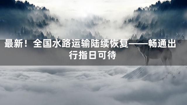 最新！全国水路运输陆续恢复——畅通出行指日可待
