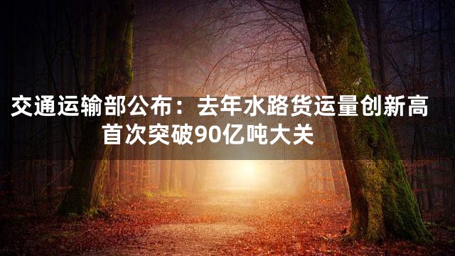 交通运输部公布：去年水路货运量创新高 首次突破90亿吨大关