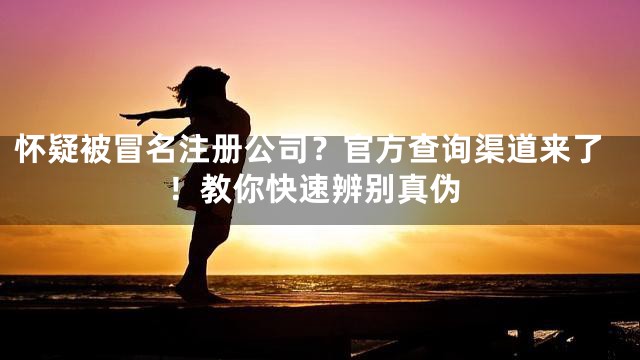怀疑被冒名注册公司？官方查询渠道来了！教你快速辨别真伪