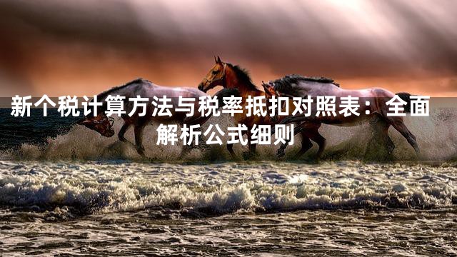 新个税计算方法与税率抵扣对照表：全面解析公式细则