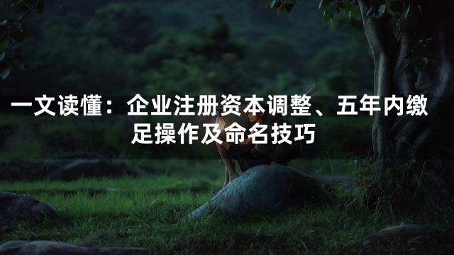 一文读懂：企业注册资本调整、五年内缴足操作及命名技巧