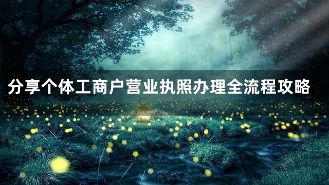 分享个体工商户营业执照办理全流程攻略