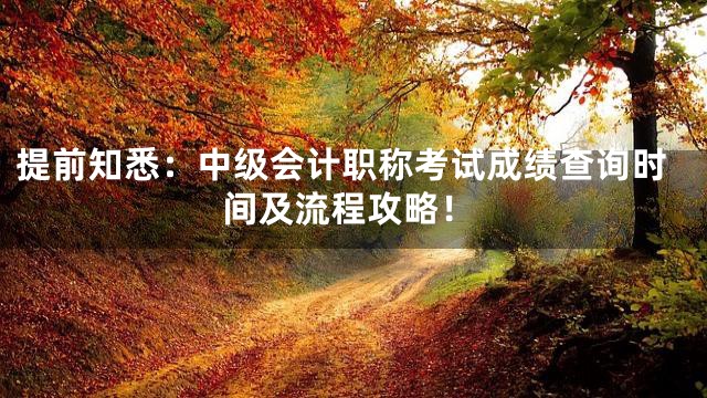 提前知悉：中级会计职称考试成绩查询时间及流程攻略！
