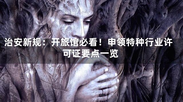 治安新规：开旅馆必看！申领特种行业许可证要点一览