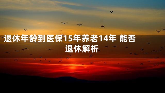 退休年龄到医保15年养老14年 能否退休解析