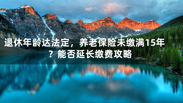 退休年龄达法定，养老保险未缴满15年？能否延长缴费攻略