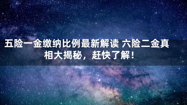 五险一金缴纳比例最新解读 六险二金真相大揭秘，赶快了解！