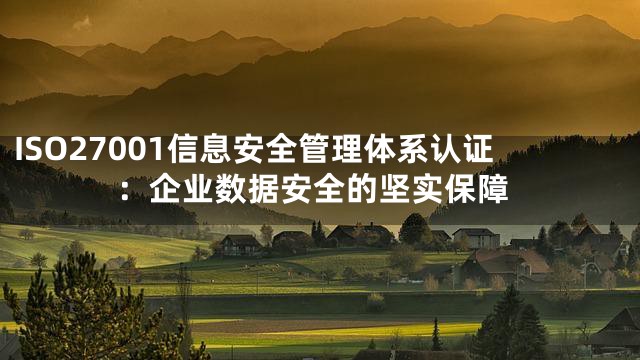 ISO27001信息安全管理体系认证：企业数据安全的坚实保障