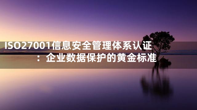 ISO27001信息安全管理体系认证：企业数据保护的黄金标准